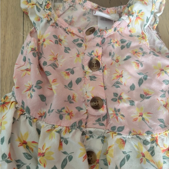 Floral Pink and White Kids Dress - Picture 2 of 2